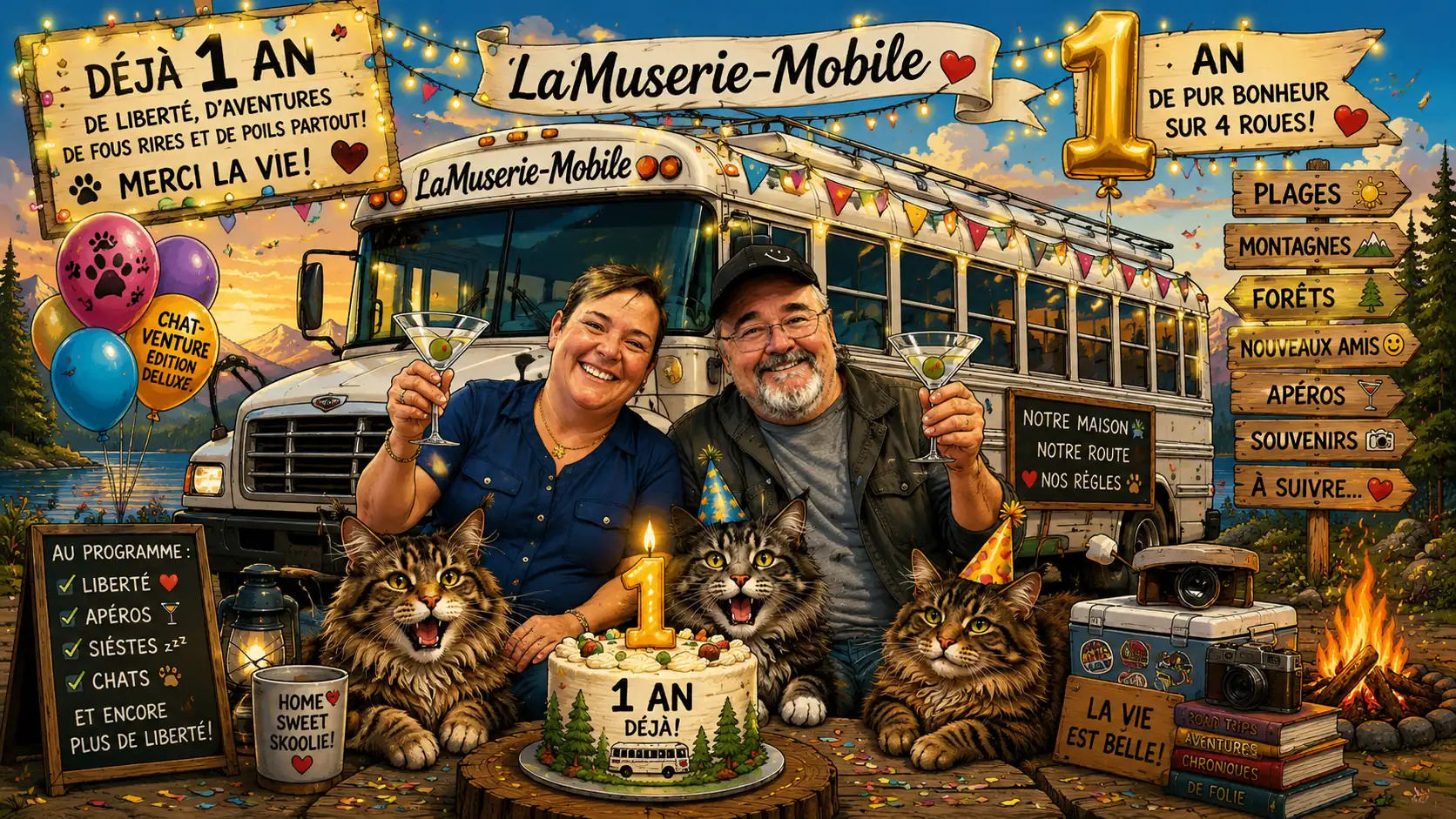 Un an de skoolie : rétrospective de notre première année avec La Muserie Mobile